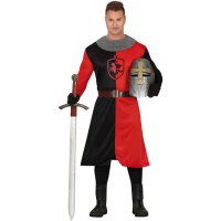 Fato de guerreiro medieval vermelho para homem.