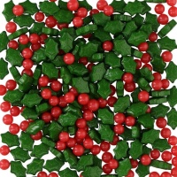 Folha de azevinho 3D Sprinkles 56g - Wilton