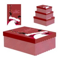 Caixa vermelha do Pai Natal - 3 peças