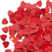 Confetti de corações vermelhos brilhantes 20 gr