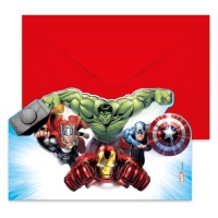 Convites Vingadores em Ação - 6 unid.