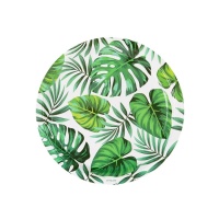 Pratos de folhas tropicais 23 cm - 6 peças