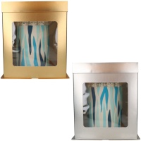 Caixa para bolos 26 x 26 x 29,4 cm cor metalizada com janela - 1 unidade