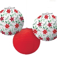Pendentes decorativos de lanternas de Natal de 24,1 cm - 3 unidades
