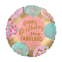 Feliz Aniversário Fique Fabuloso Balão Redondo de 45cm - Anagrama