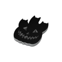 Figura de esferovite de abóbora com gatos preta de 20 x 15 x 4 cm