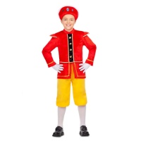 Fato de pajem real vermelho para criança