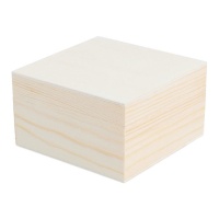 8,5 x 8,5 x 5 cm caixa quadrada de madeira maciça de pinho - 1 pç.