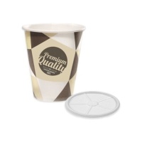 Copos de cartão de 200 ml com tampa - 25 unid.
