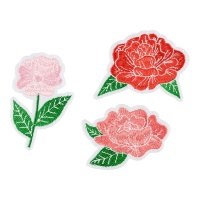 Patch de flores termo-adesivo - 3 pcs.