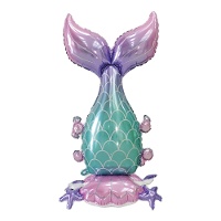 Balão de cauda de sereia com base de 1,27 m