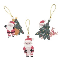 Pendente de Papai Noel em madeira - 1 unidade