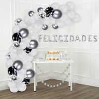Conjunto de cumprimentos com balões de prata - Monkey Business - 50 unid.