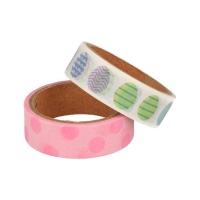 Fita Washi decorada com ovos de Páscoa 5 m - 2 unid.
