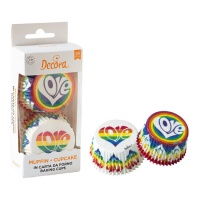 Cápsulas para cupcakes Rainbow love - Decorar - 36 unidades