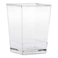 Copos de plástico transparentes de 175 ml de forma quadrada clássica - Dekora - 100 unidades