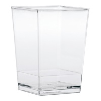 Copos clássicos de plástico transparente de 175 ml, forma quadrada - Dekora - 100 unidades