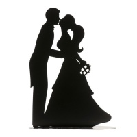 Figura para bolo de casamento silhueta noiva e noivo 18 x 13 cm