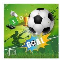 Guardanapos de futebol GOAL 16,5 x 16,5 cm - 30 unid.