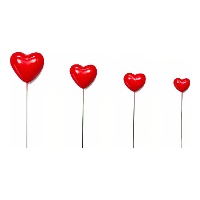 Picks de corações 3D - 20 unidades
