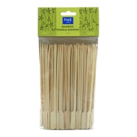 Espetos de bambu de 18 cm com pega plana - 100 unidades