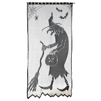 Decoração para porta de renda preta de Bruxa 2,10 x 1,00 m