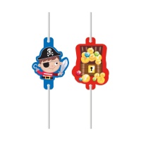 Palhinhas Pirata Treasure Island 22 cm - 4 peças