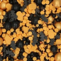 Salpicos de Halloween preto e laranja 65 gr - FunCaKes