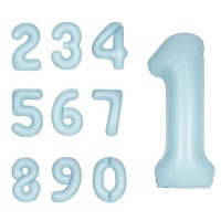 Balão de número azul 86,3 cm - Único