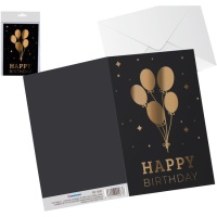 Cartão de feliz aniversário Balões de feliz aniversário dourados