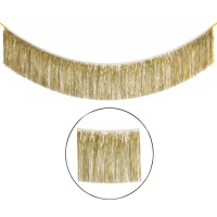 Grinalda com franjas metálicas douradas de 1,82 m x 22,8 cm