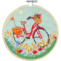 Kit de ponto cruz - Bicicleta vermelha - DMC
