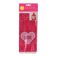 Saco de bombons retangular com corações - Wilton - 20 peças