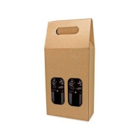 Caixa de cartão com 2 janelas para 2 garrafas - 1 peça.