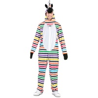 Fato de zebra colorido para adultos