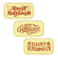 Letreiro de chocolate branco de Feliz Halloween - 75 unidades