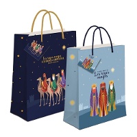 Saco de presente de 32 x 26 x 10 cm de Reis Magos majestades - 1 unidade