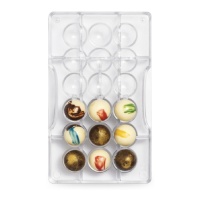 Molde para esferas de chocolate 20 x 12 cm - Decora - 18 cavidades
