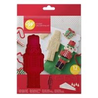 Kit de cortadores de boneco quebra-nozes com bicos e manga de pasteleiro para decorar - Wilton - 12 unidades