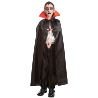 Capa de vampiro com gola vermelha 97 cm para crianças