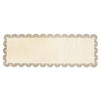 Base de madeira para bolo com 36,5 x 13 cm
