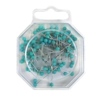 Alfinetes de cabeça em plástico verde 32 x 0,59 mm - Fildor - 100 unid.