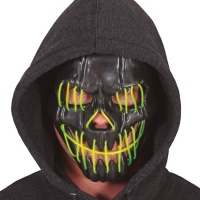 Máscara de sorriso preta com luz