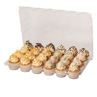 Caixa para 24 cupcakes de plástico transparente - 3 unidades