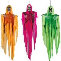 Pendente de esqueleto em cores vivas variadas com luz 1,60 m