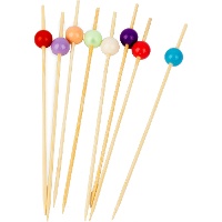 Espetos de 12 cm com bolinhas coloridas - 20 unidades