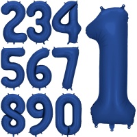Balão de número azul marinho de 86 cm - PartyDeco - 1 unidade