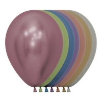 Balões de látex 30 cm reflexo metalizado - Sempertex - 50 unidades