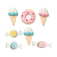 Boneco de açúcar Donuts e estrelas de gelado - Decorar - 7 unidades