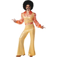 Fantasia de estilo disco dourado para homem